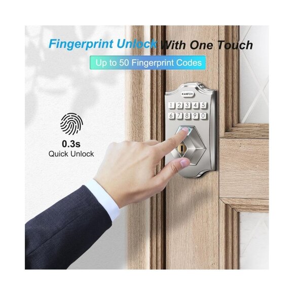 Smart Keypad & Fingerprint Door Lock‎ By Kanfox - Picture 4 of 7